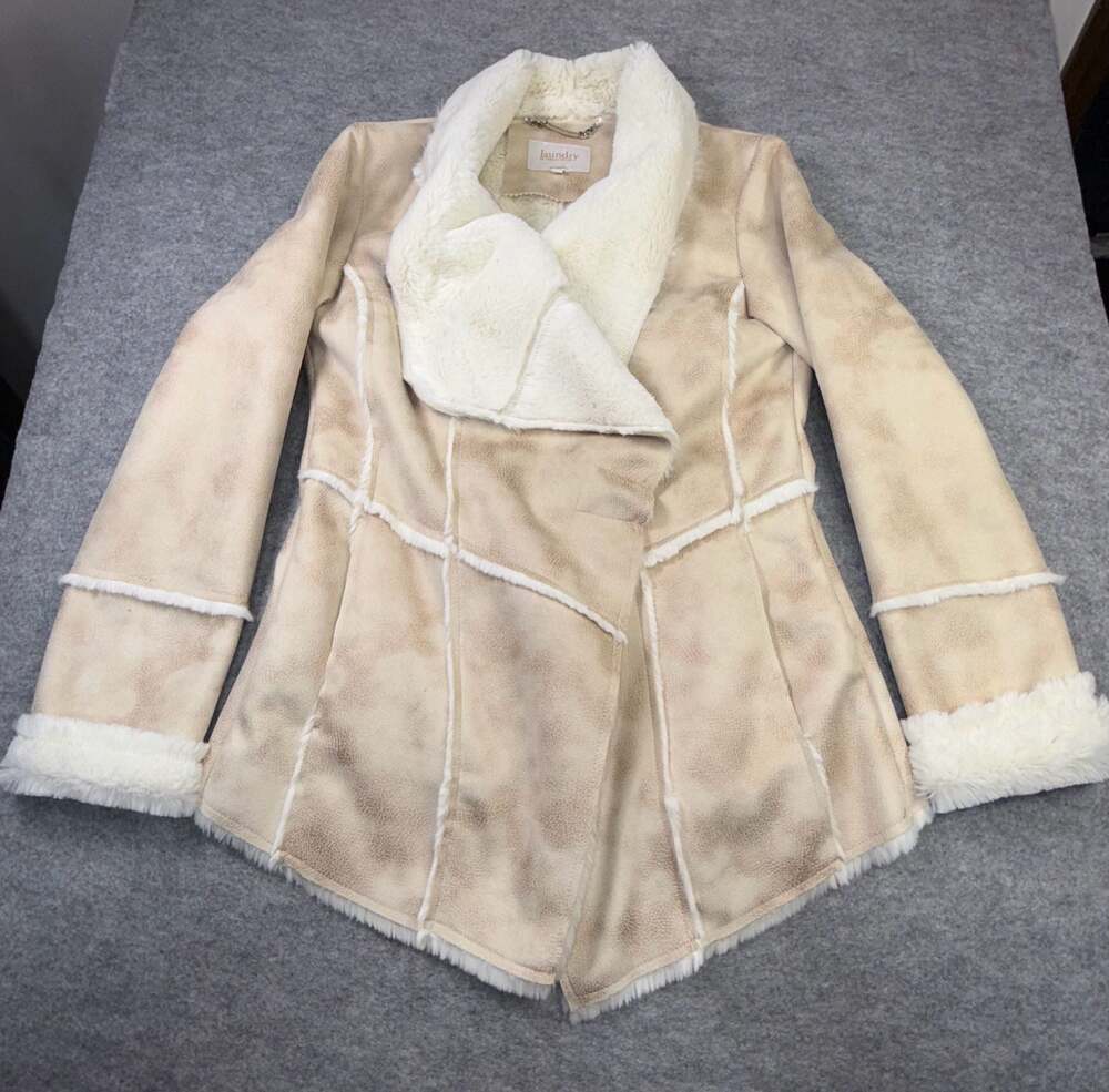 Laundry by Shelli Segal Faux Shearling Sherpa Open Front Jacket